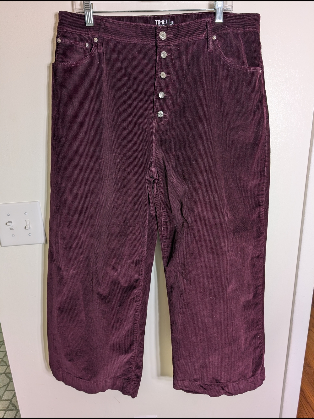 Time and Tru Wide-Leg Corduroy Pants in Purple